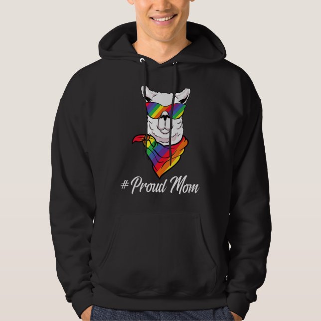 Moletom Mãe Orgulhosa Mamma Llama Alpaca Pride Lgbt Rainbo (Frente)