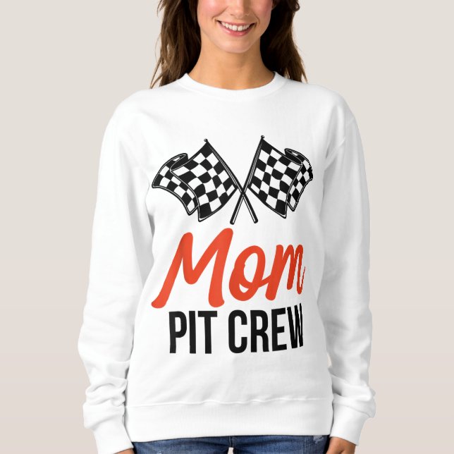 Moletom Mãe Pit Crew Engraçado, Festa de aniversário De Co (Frente)