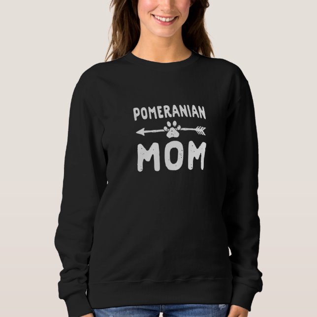 Moletom Mãe Pomerânia Anão Spitz Cães Animais de Estimação (Frente)