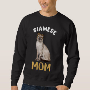 Moletom Mãe Siamesa Mama Proprietária Do Gato Leopard Impr
