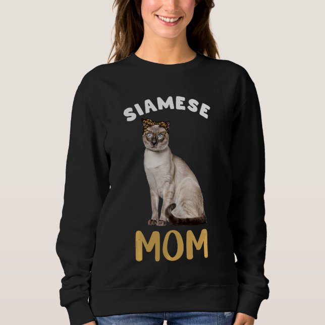 Moletom Mãe Siamesa Mama Proprietária Do Gato Leopard Impr (Frente)