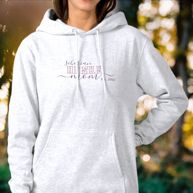 Moletom Mãe Siberiana Husky com Ano (Criador carregado)
