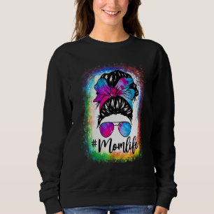 Moletom Mãe Vida Má Cabelo Roupa Tie Dye Dia de as mães