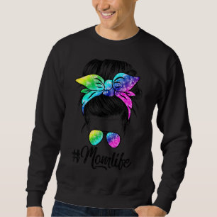 Moletom Mãe Vida Má Cabelo Roupa Tie Dye Dia de as mães