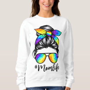 Moletom Mãe Vida Má Cabelo Roupa Tie Dye Dia de as mães