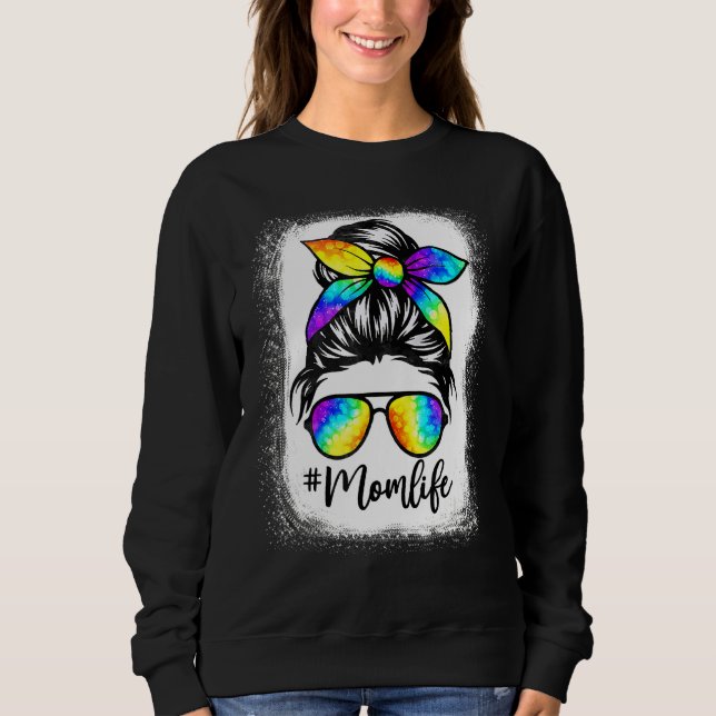 Moletom Mãe Vida Má Cabelo Roupa Tie Dye Dia de as mães (Frente)