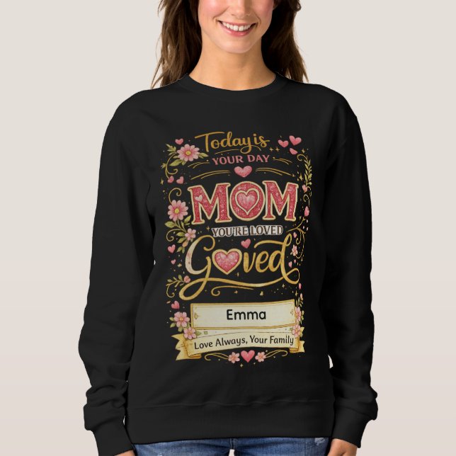 Moletom Mãe Você É Mais Amada Do Que Sabe Nomes Personaliz (Frente)