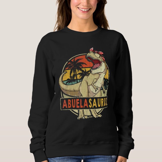 Moletom Mães Da Família Abuelasaurus Retro T Rex Dinosaur  (Frente)