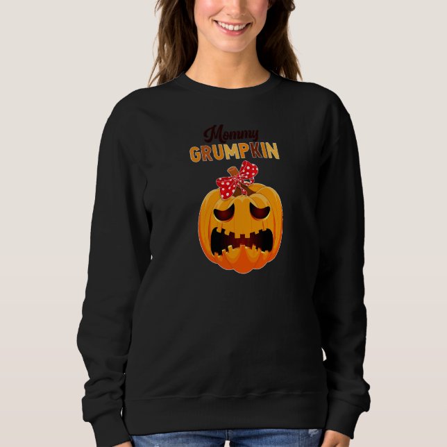 Moletom Mães Grumpkin Abóbora Mal-Humorada de Halloween Fa (Frente)