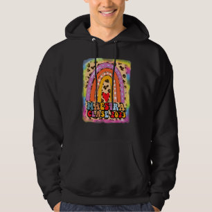 Moletom Maestra Clase 2023 Professor espanhol Boho Rainbow