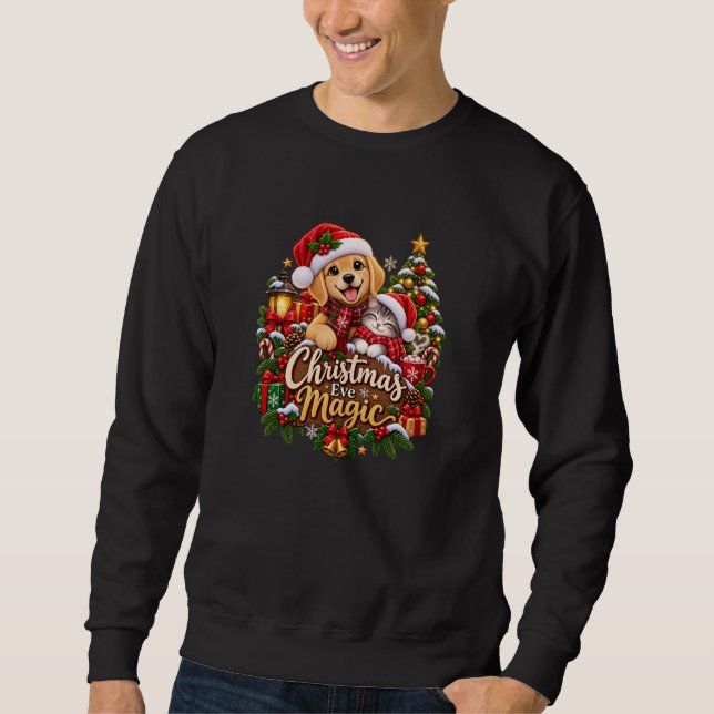 Moletom Magia da Véspera de Natal – Cachorro de Natal Vint (Frente)