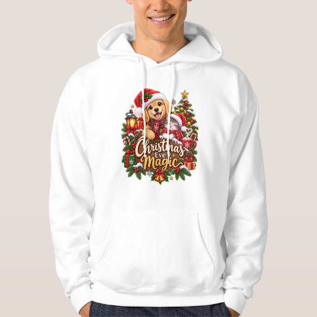 Moletom Magia da Véspera de Natal – Cachorro Golden Retrie (Frente)