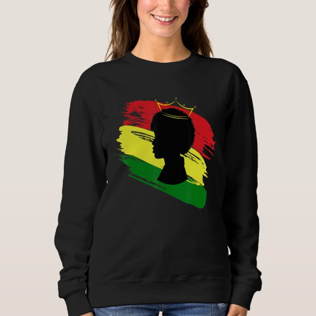 Moletom Magia Negra Africana Rainha Poder da Melanina Garo (Frente)