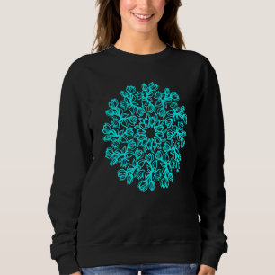 Moletom Magnolia Flowers Turquoise Gardening Impressão Gra