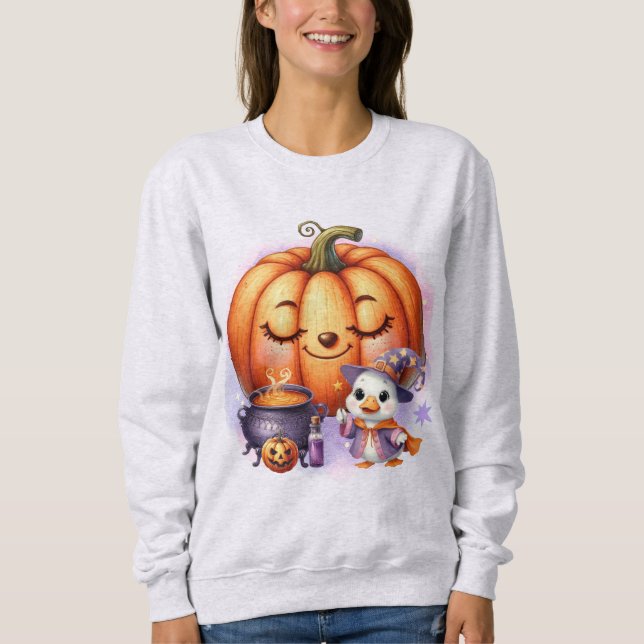 Moletom Mago Goose Halloween Jack O Lantern Cute Bird (Frente)
