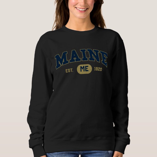 Moletom Maine Classic Collegiate Varsity Style COZY Maine (Frente)