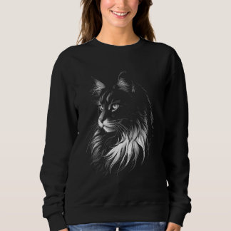 Moletom Maine Coon Cat Women's Black Sweatshirt