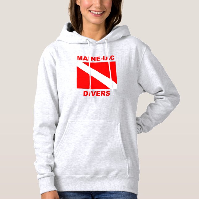 Moletom Maineiac Divers Dive Flag Logotipo Womens Sweatsir (Frente)