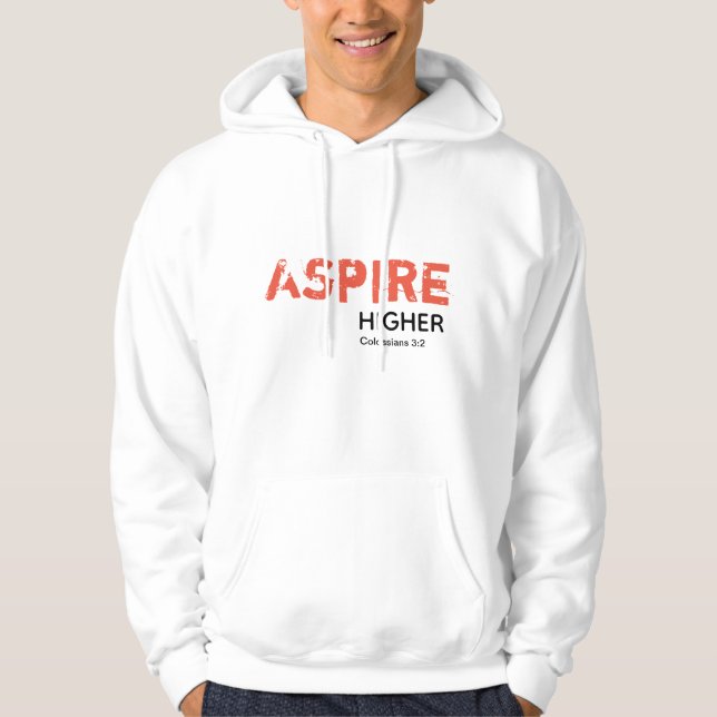 Moletom MAIS ALTO ASPIRE inspira cristão branco (Frente)