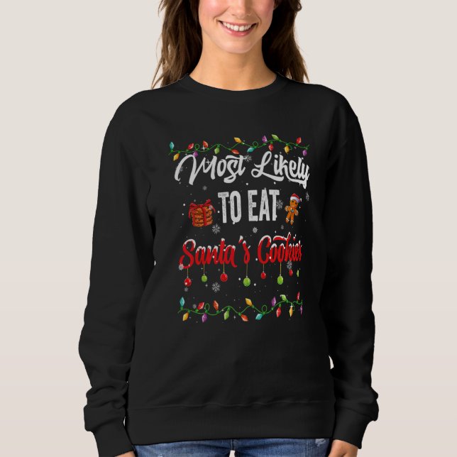 Moletom Mais Propenso a Comer Biscoitos de Papai Noel Famí (Frente)