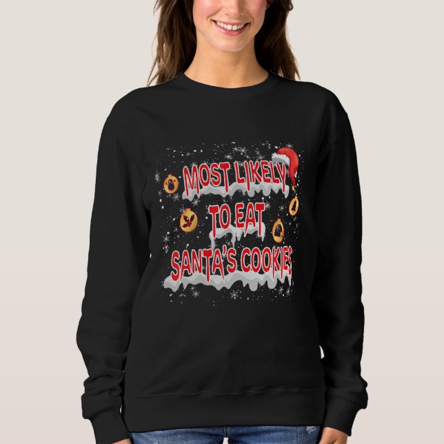 Moletom Mais Propenso a Comer os Biscoitos do Papai Noel F (Frente)