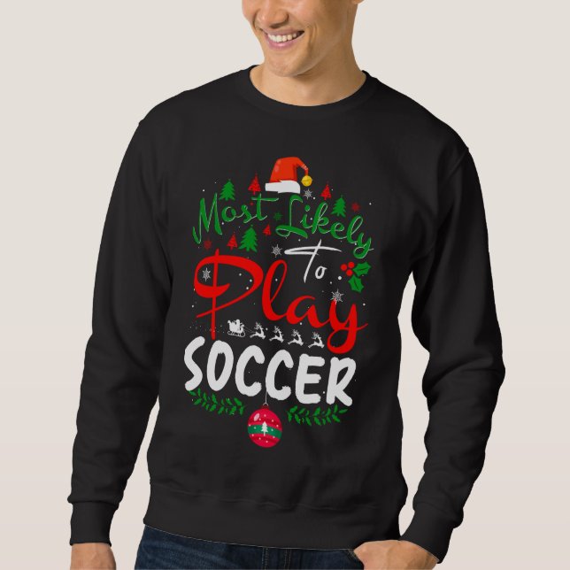 Moletom Mais propenso a jogar pijama de Natal de Futebol (Frente)
