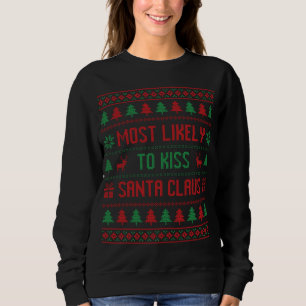 Moletom Mais Provável Para Beijar O Pai Natal Engraçado.