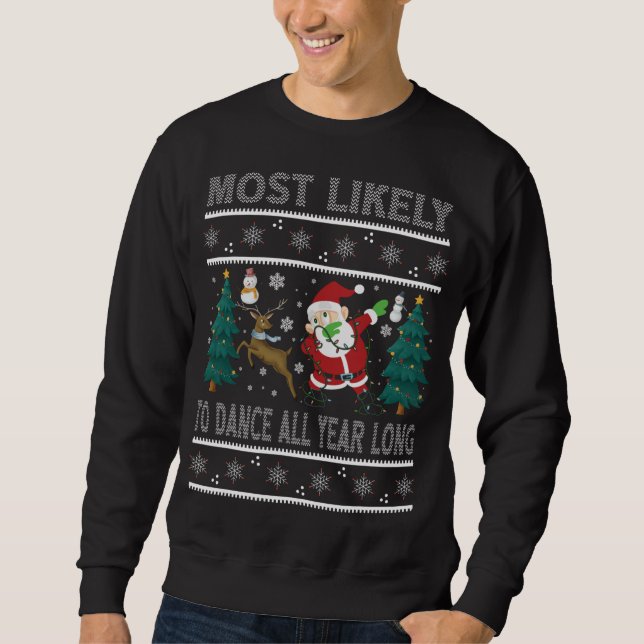 Moletom Mais Provável Para Dançar O Dabbin De Reindeer De  (Frente)