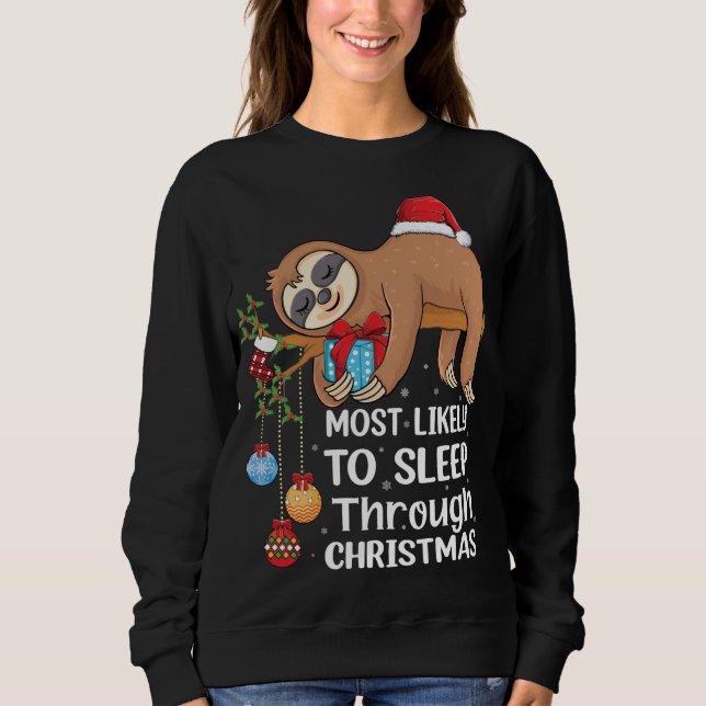 Moletom Mais Provável Para Dormir Através Da Feliz Engraça (Frente)