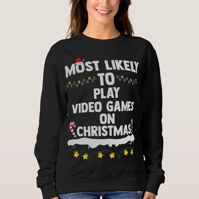 Moletom Mais Provável Para Tocar Videos games No Natal Eng (Frente)
