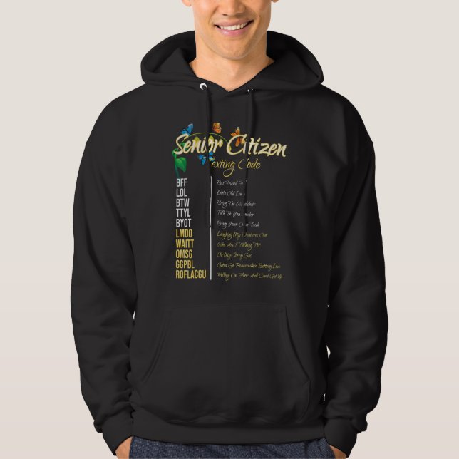 Moletom Mais velho com dificuldades Código de mensagens de (Frente)