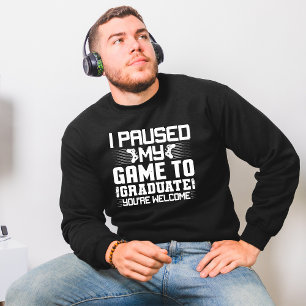 Moletom Mais velho De Graduação Engraçado Eu Parei Meu Jog
