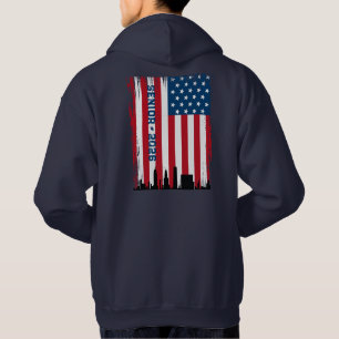 Moletom Mais velho Escolar/Colagem Bandeira Americana NYC