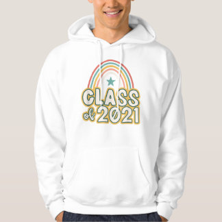 Moletom Mais velho Retro Boho Rainbow Classe de 2021