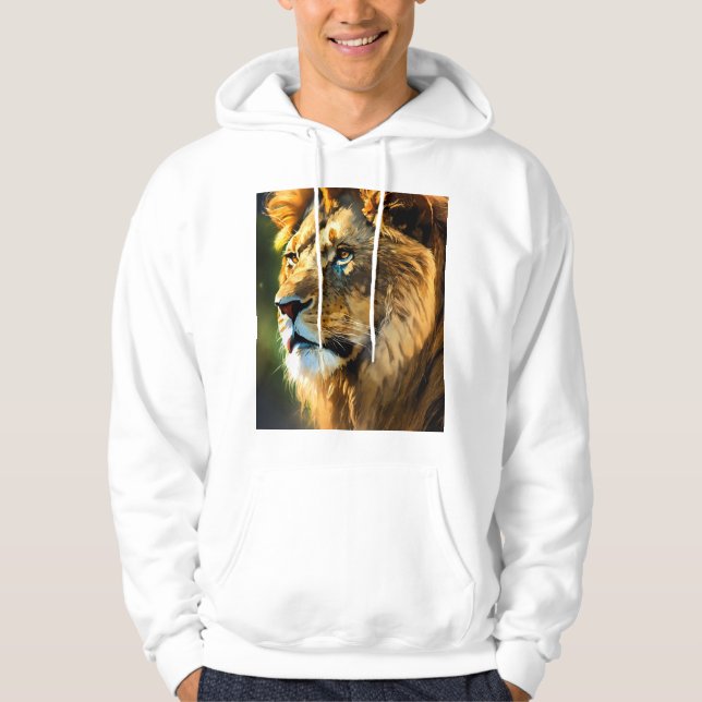 Moletom Majestic Lion Drawing T-Shirt | Hand-Drawn Wild An (Frente)