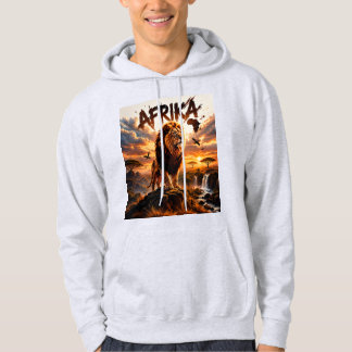 Moletom Majestoso capuz de vida selvagem do Leão Africano