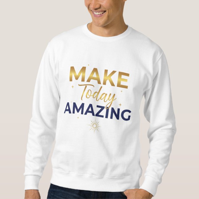 Moletom Make Today Amazing Gold Navy Sun Design (Frente)
