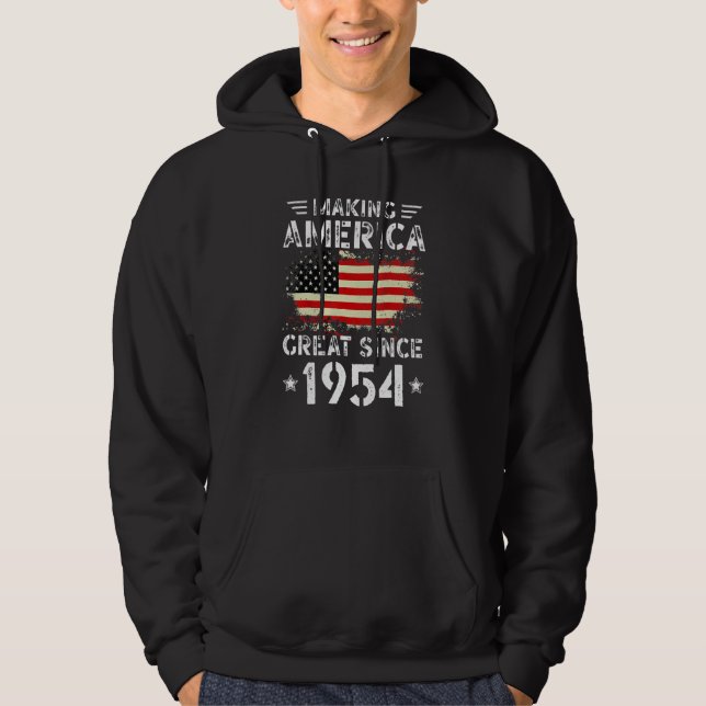 Moletom Making America Great Since 1954 USA Flag Retro Bir (Frente)