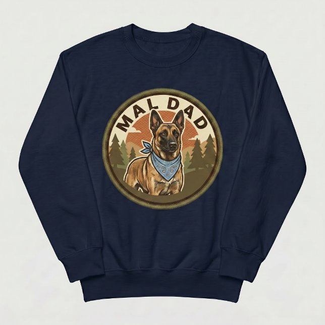 Moletom Mal Dad Crewneck Cão Malinois Belga Maligator (Criador carregado)