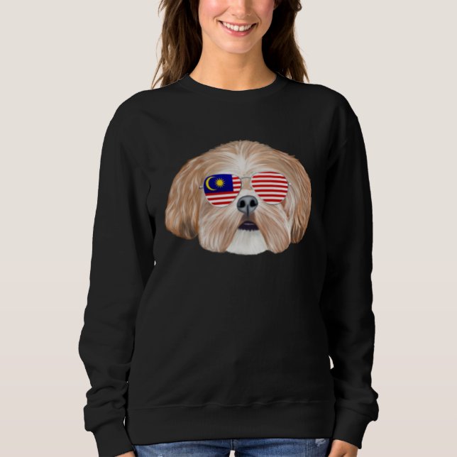 Moletom Malaysian Flag Shih Tzu Dog Malaysia Pocket (Frente)