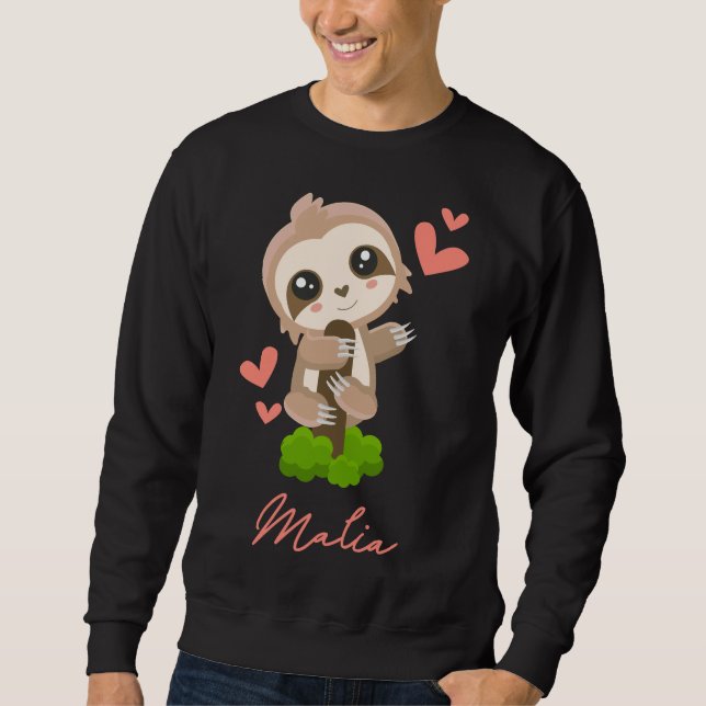 Moletom Malia Sloth Baby Girl Hearts (Frente)
