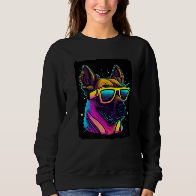 Moletom Malinois Dog with Sunglasses Premium (Frente)
