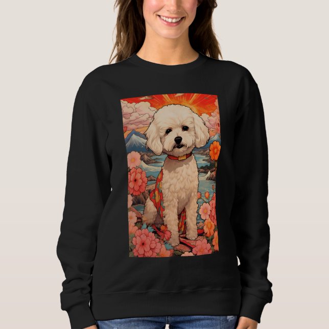 Moletom Maltipoo Dog Aesthetic Japanese Ukiyo e 2 (Frente)