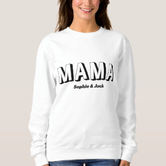 Moletom Mama bonita com nomes para crianças