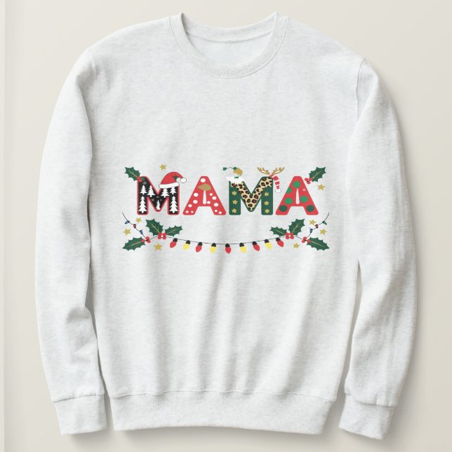 Moletom Mama Claus Christmas – Cute Festive Holiday Typogr (Frente do Design)