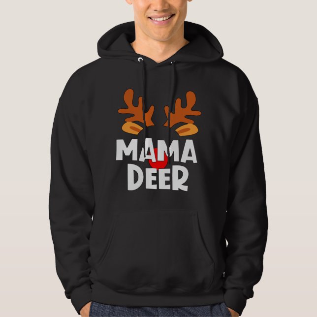 Moletom Mama Deer Mating Family Tribe Reindeer de Natal (Frente)