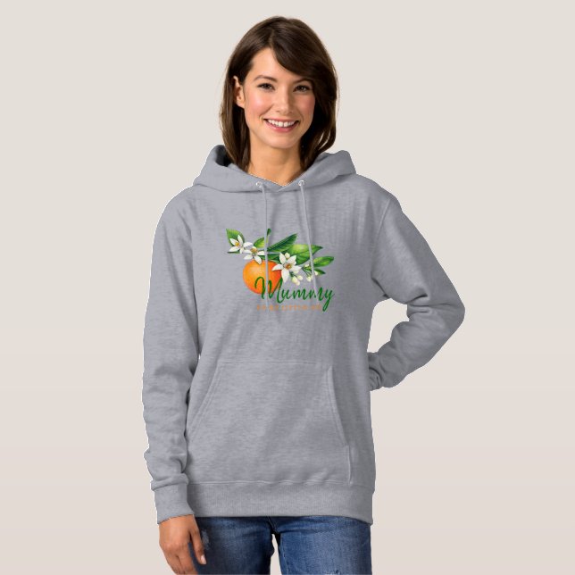 Moletom Mama Doce Citrino Para Ser Mãe Chuveiro Cinza Mole (Frente Completa)