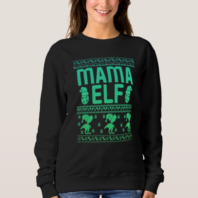 Moletom Mama Elf Christmas Family Ugly Xmas Christmas  2 (Frente)