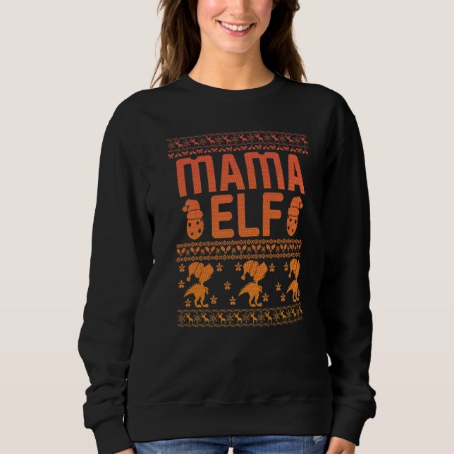 Moletom Mama Elf Christmas Family Ugly Xmas Christmas  4 (Frente)