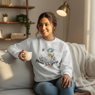 Moletom Mama Gansa Est Estilo Feminino Divertido